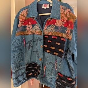 ((SOLD)) Karen Hart Embroidered Jean Jacket